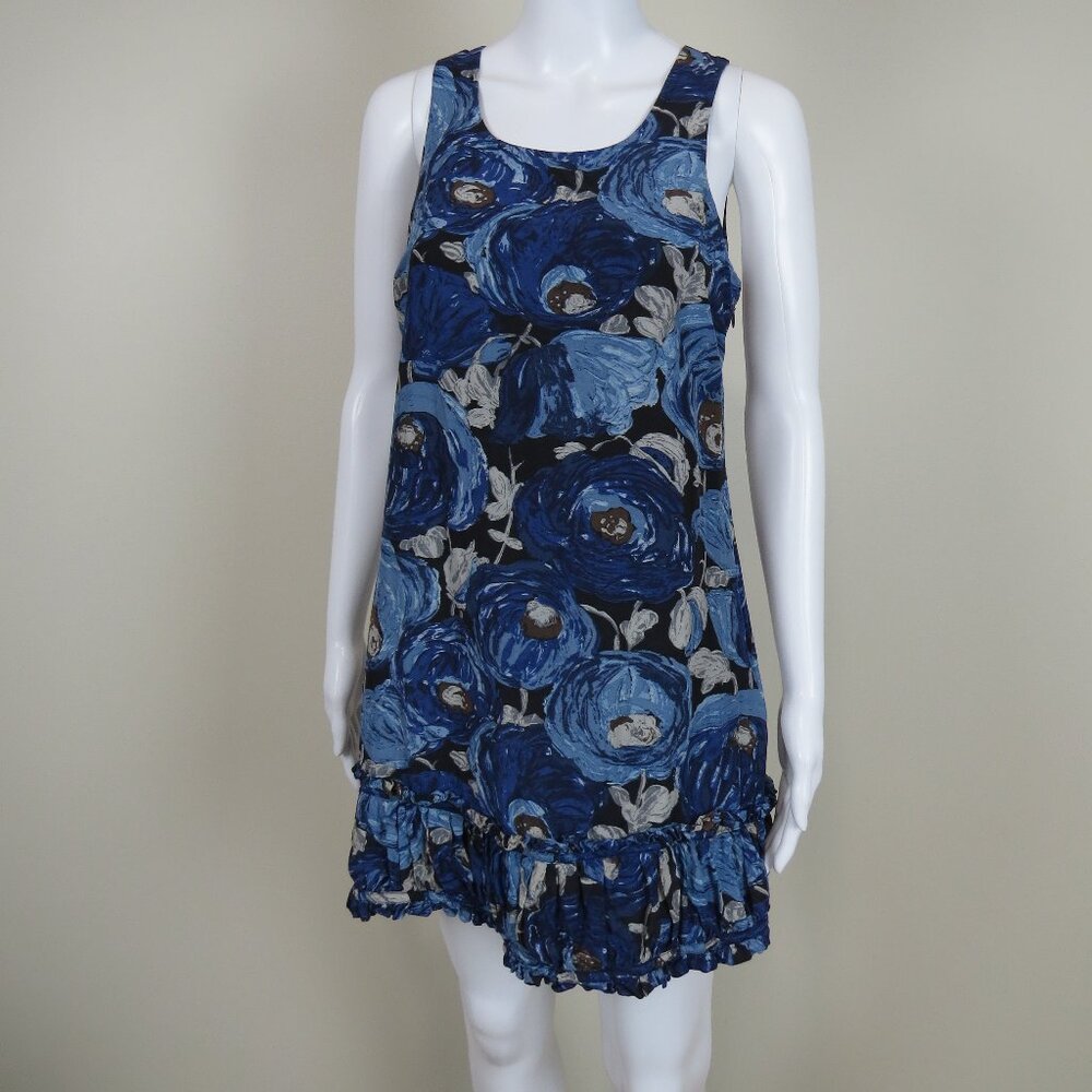Tracy Reese Plenty Frock Sleeveless Silk Wool Dress SIZE Small Blue, Lined